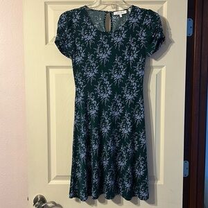 Lark & Ro Green & Lavender Floral Dress 4
